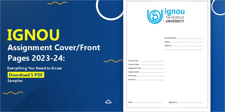 ignou assignment submission front page