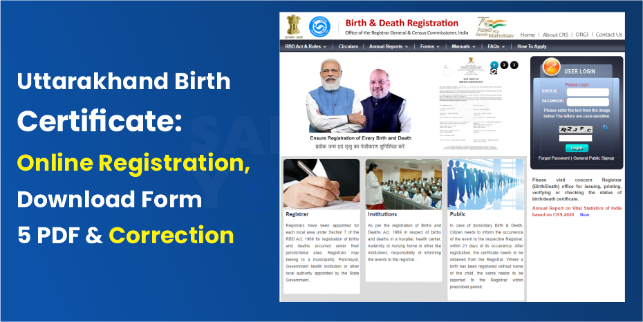 Uttarakhand Birth Certificate: Online Registration, Download Form 5 PDF & Correction